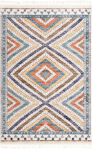 Blue 6' x 9' Aramis Rectangle Area Rug Polypropylene With Cotton Backing Easy Clean Living Room Bedroom Dining Office Carpet for Sale at Rug Engine