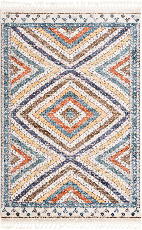 Blue 6' x 9' Aramis Rectangle Area Rug Polypropylene With Cotton Backing Easy Clean Living Room Bedroom Dining Office Carpet for Sale at Rug Engine