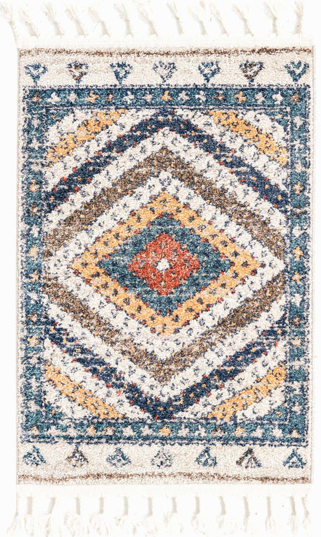 Blue 2' x 3' 1 Aramis Rectangle Area Rug Polypropylene With Cotton Backing Easy Clean Living Room Bedroom Dining Office Carpet for Sale at Rug Engine