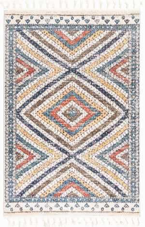 Blue 4' x 6' Aramis Rectangle Area Rug Polypropylene With Cotton Backing Easy Clean Living Room Bedroom Dining Office Carpet for Sale at Rug Engine