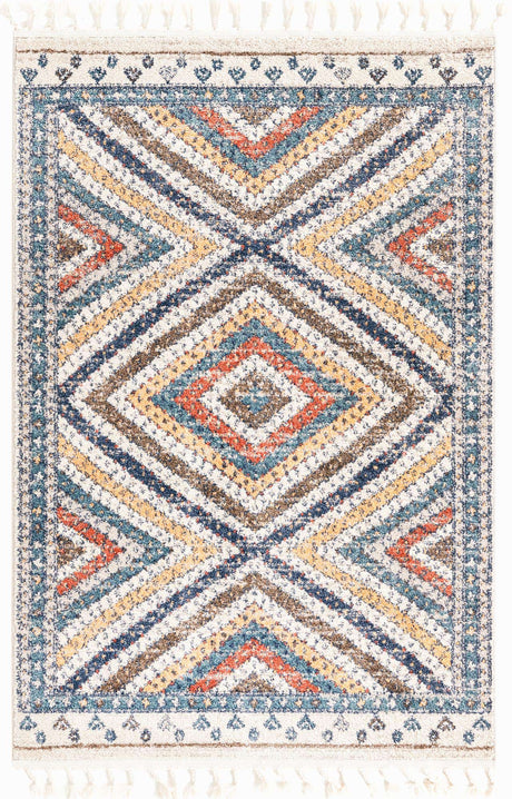 Blue 4' x 6' Aramis Rectangle Area Rug Polypropylene With Cotton Backing Easy Clean Living Room Bedroom Dining Office Carpet for Sale at Rug Engine