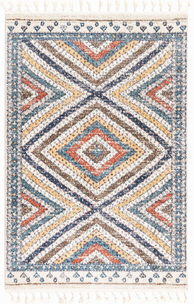 Blue 4' x 6' Aramis Rectangle Area Rug Polypropylene With Cotton Backing Easy Clean Living Room Bedroom Dining Office Carpet for Sale at Rug Engine
