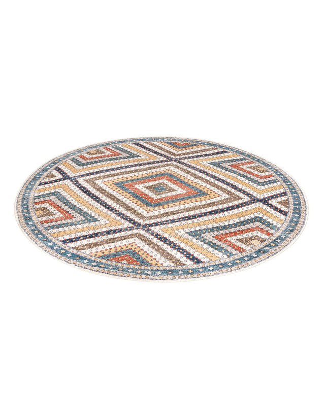 Blue 10' x 10' Aramis Round Area Rug Polypropylene With Cotton Backing Easy Clean Living Room Bedroom Dining Office Carpet for Sale at Rug Engine