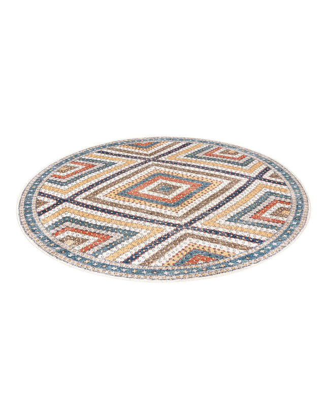 Blue 10' x 10' Aramis Round Area Rug Polypropylene With Cotton Backing Easy Clean Living Room Bedroom Dining Office Carpet for Sale at Rug Engine
