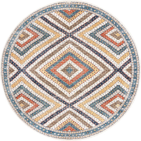 Blue 10' x 10' Aramis Round Area Rug Polypropylene With Cotton Backing Easy Clean Living Room Bedroom Dining Office Carpet for Sale at Rug Engine
