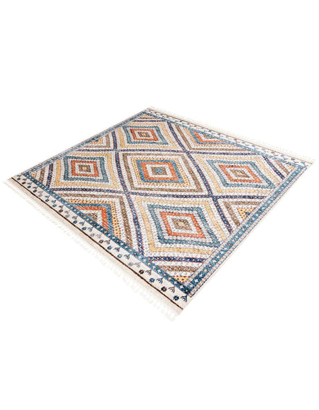 Blue 12' x 12' Aramis Square Area Rug Polypropylene With Cotton Backing Easy Clean Living Room Bedroom Dining Office Carpet for Sale at Rug Engine