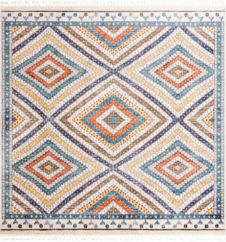 Blue 12' x 12' Aramis Square Area Rug Polypropylene With Cotton Backing Easy Clean Living Room Bedroom Dining Office Carpet for Sale at Rug Engine