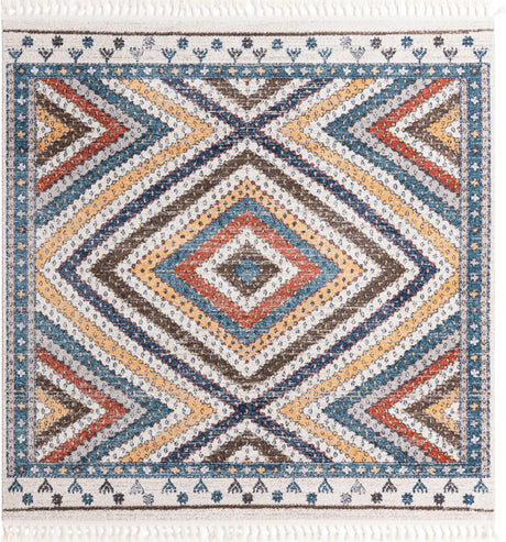 Blue 7' 10 x 7' 10 Aramis Square Area Rug Polypropylene With Cotton Backing Easy Clean Living Room Bedroom Dining Office Carpet for Sale at Rug Engine
