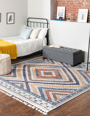 Blue 12' x 12' Aramis Square Area Rug Polypropylene With Cotton Backing Easy Clean Living Room Bedroom Dining Office Carpet for Sale at Rug Engine
