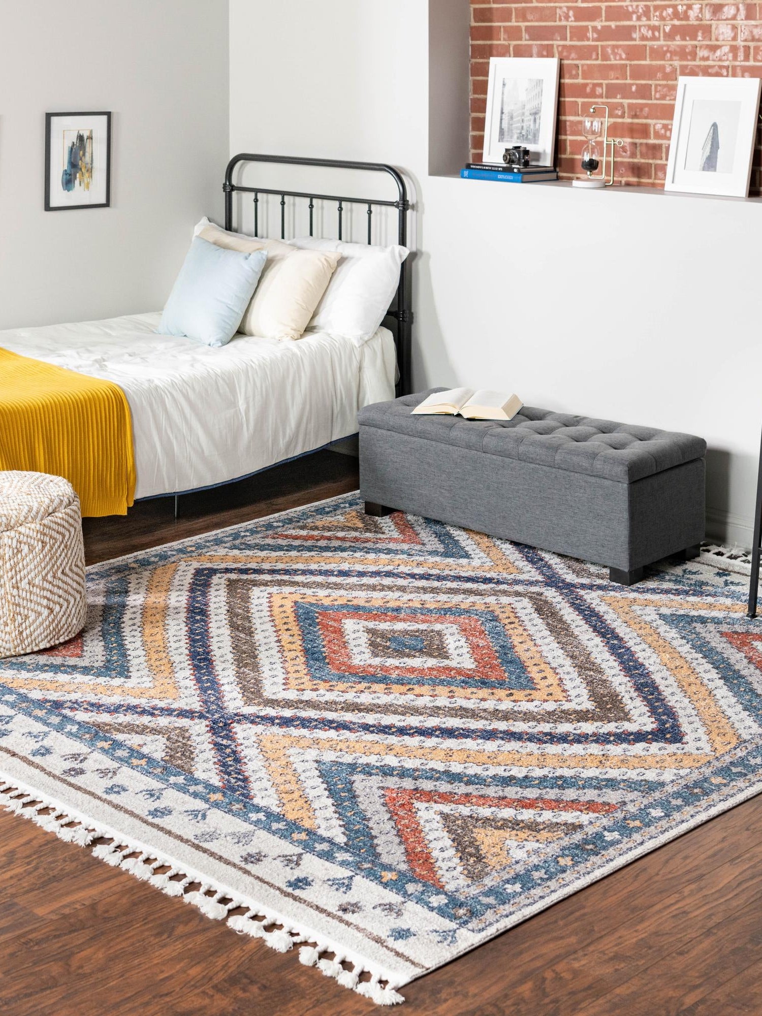 Blue 10' x 10' Aramis Square Area Rug Polypropylene With Cotton Backing Easy Clean Living Room Bedroom Dining Office Carpet for Sale at Rug Engine