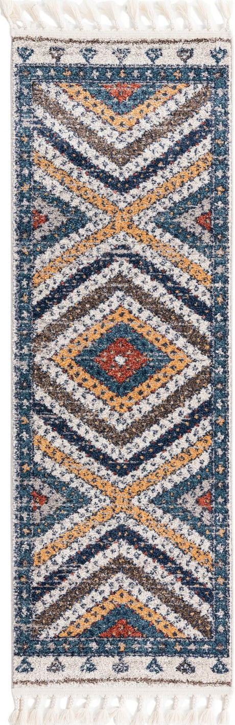 Blue 2' x 6' Aramis Runner Area Rug Polypropylene With Cotton Backing Easy Clean Living Room Bedroom Dining Office Carpet for Sale at Rug Engine