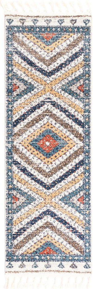 Blue 2' x 6' Aramis Runner Area Rug Polypropylene With Cotton Backing Easy Clean Living Room Bedroom Dining Office Carpet for Sale at Rug Engine