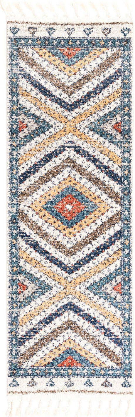 Blue 2' x 6' Aramis Runner Area Rug Polypropylene With Cotton Backing Easy Clean Living Room Bedroom Dining Office Carpet for Sale at Rug Engine