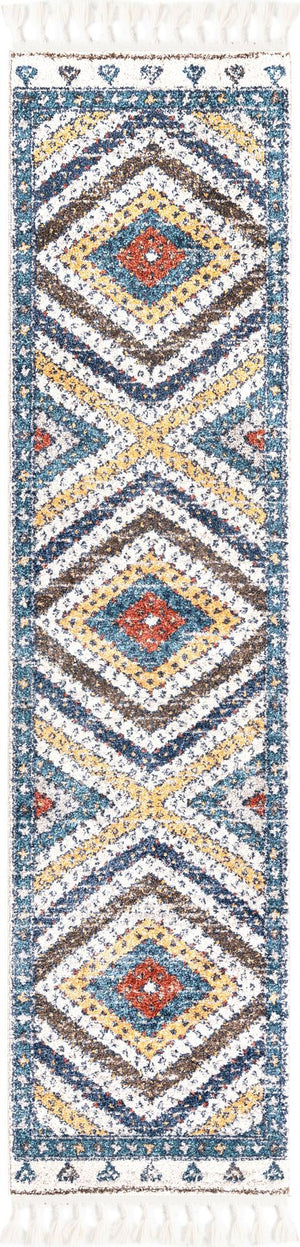 Blue 2' x 8' Aramis Runner Area Rug Polypropylene With Cotton Backing Easy Clean Living Room Bedroom Dining Office Carpet for Sale at Rug Engine