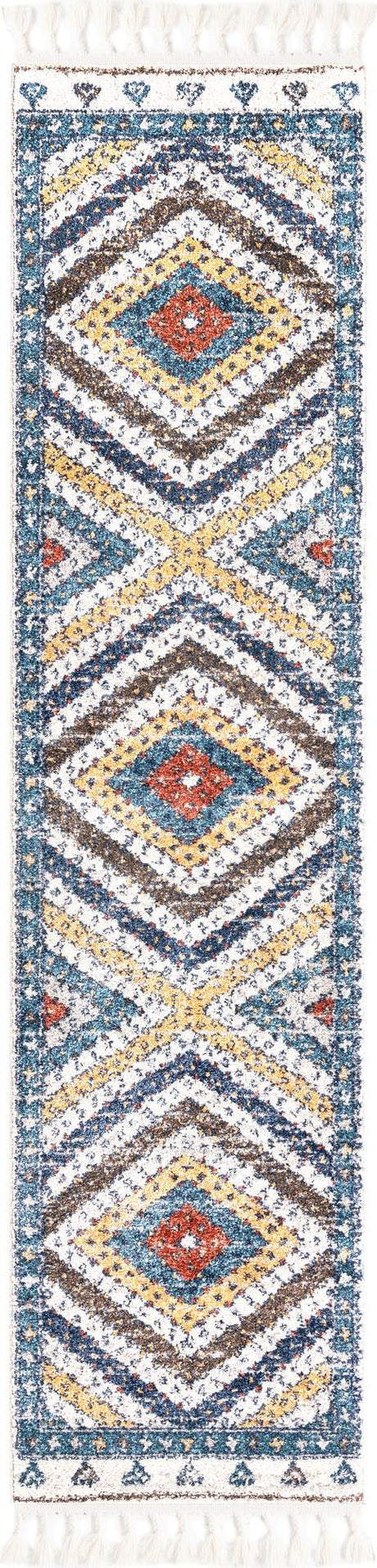 Blue 2' x 8' Aramis Runner Area Rug Polypropylene With Cotton Backing Easy Clean Living Room Bedroom Dining Office Carpet for Sale at Rug Engine