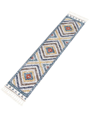 Blue 2' x 8' Aramis Runner Area Rug Polypropylene With Cotton Backing Easy Clean Living Room Bedroom Dining Office Carpet for Sale at Rug Engine