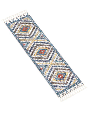 Blue 2' x 8' Aramis Runner Area Rug Polypropylene With Cotton Backing Easy Clean Living Room Bedroom Dining Office Carpet for Sale at Rug Engine