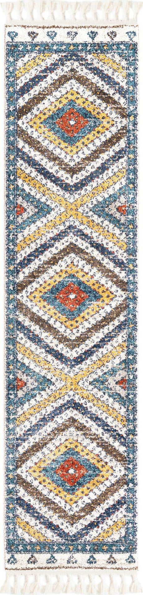 Blue 2' x 8' Aramis Runner Area Rug Polypropylene With Cotton Backing Easy Clean Living Room Bedroom Dining Office Carpet for Sale at Rug Engine