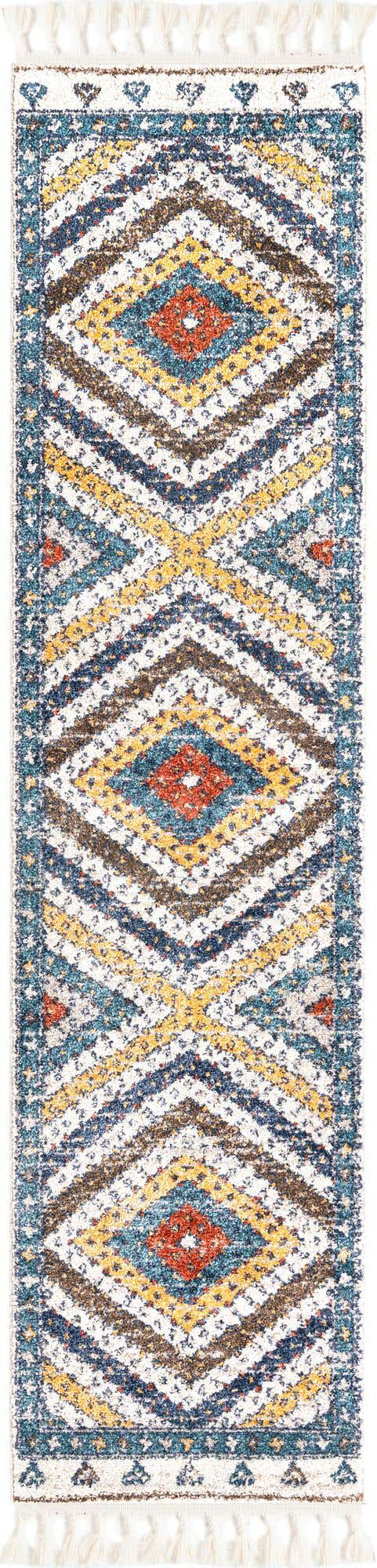 Blue 2' x 8' Aramis Runner Area Rug Polypropylene With Cotton Backing Easy Clean Living Room Bedroom Dining Office Carpet for Sale at Rug Engine