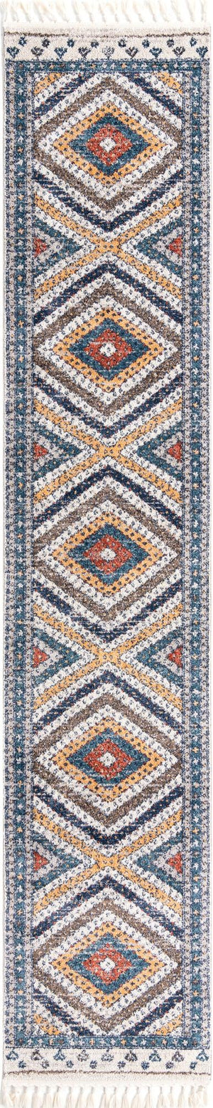 Blue 2' 7 x 13' Aramis Runner Area Rug Polypropylene With Cotton Backing Easy Clean Living Room Bedroom Dining Office Carpet for Sale at Rug Engine