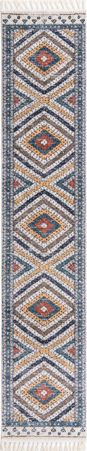 Blue 2' 7 x 13' Aramis Runner Area Rug Polypropylene With Cotton Backing Easy Clean Living Room Bedroom Dining Office Carpet for Sale at Rug Engine