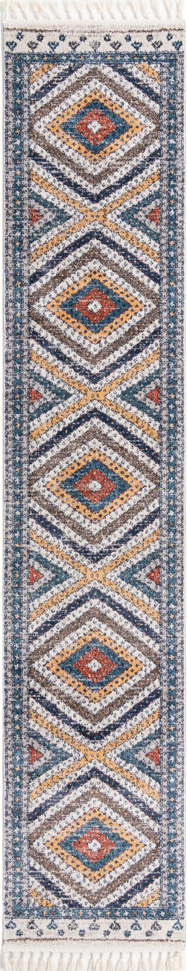 Blue 2' 7 x 13' Aramis Runner Area Rug Polypropylene With Cotton Backing Easy Clean Living Room Bedroom Dining Office Carpet for Sale at Rug Engine