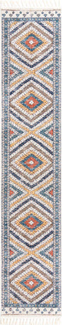 Blue 2' 7 x 13' Aramis Runner Area Rug Polypropylene With Cotton Backing Easy Clean Living Room Bedroom Dining Office Carpet for Sale at Rug Engine
