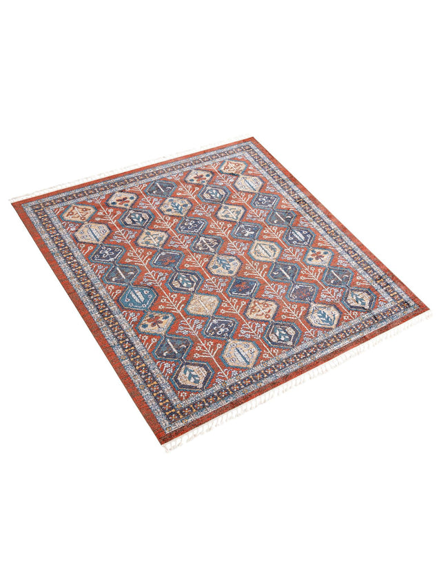 Rust Red 9' x 12' Aramis Rectangle Area Rug Polypropylene With Cotton Backing Easy Clean Living Room Bedroom Dining Office Carpet for Sale at Rug Engine