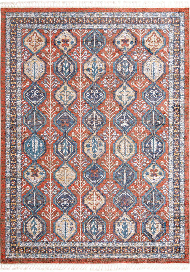 Rust Red 9' x 12' Aramis Rectangle Area Rug Polypropylene With Cotton Backing Easy Clean Living Room Bedroom Dining Office Carpet for Sale at Rug Engine