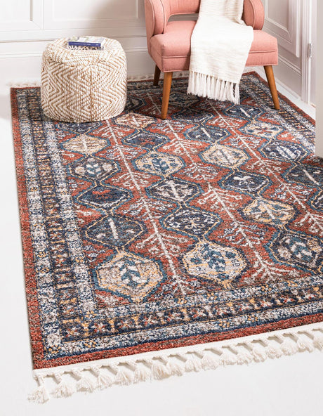 Rust Red 6' x 9' Aramis Rectangle Area Rug Polypropylene With Cotton Backing Easy Clean Living Room Bedroom Dining Office Carpet for Sale at Rug Engine