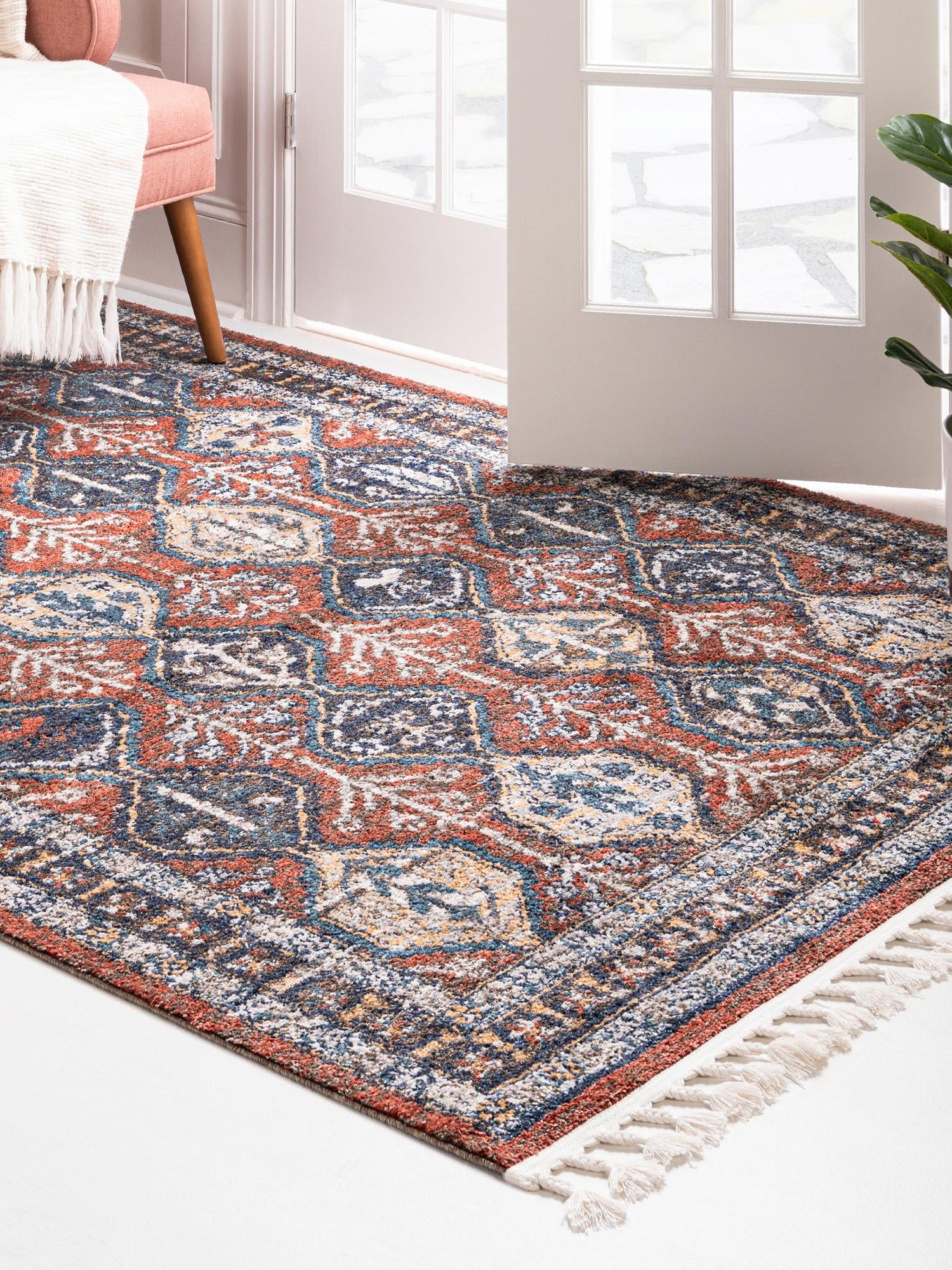 Rust Red 2' x 3' 1 Aramis Rectangle Area Rug Polypropylene With Cotton Backing Easy Clean Living Room Bedroom Dining Office Carpet for Sale at Rug Engine