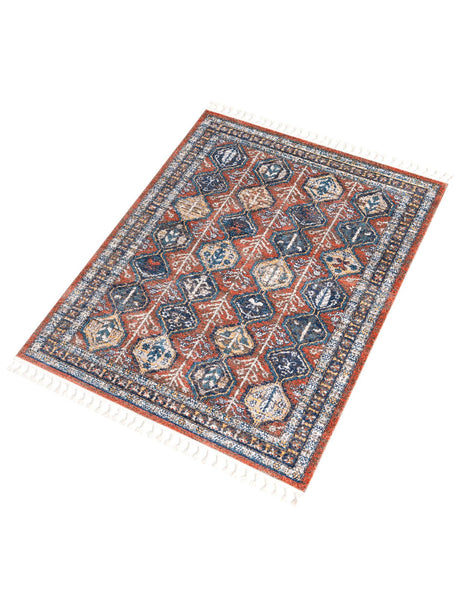 Rust Red 5' 3 x 8' Aramis Rectangle Area Rug Polypropylene With Cotton Backing Easy Clean Living Room Bedroom Dining Office Carpet for Sale at Rug Engine