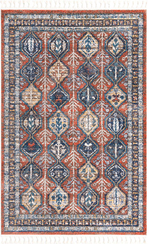 Rust Red 5' 3 x 8' Aramis Rectangle Area Rug Polypropylene With Cotton Backing Easy Clean Living Room Bedroom Dining Office Carpet for Sale at Rug Engine