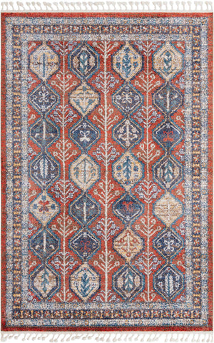 Rust Red 6' x 9' Aramis Rectangle Area Rug Polypropylene With Cotton Backing Easy Clean Living Room Bedroom Dining Office Carpet for Sale at Rug Engine