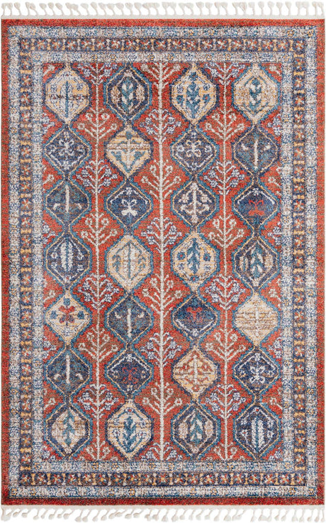 Rust Red 6' x 9' Aramis Rectangle Area Rug Polypropylene With Cotton Backing Easy Clean Living Room Bedroom Dining Office Carpet for Sale at Rug Engine