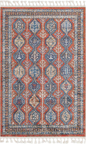 Rust Red 4' x 6' Aramis Rectangle Area Rug Polypropylene With Cotton Backing Easy Clean Living Room Bedroom Dining Office Carpet for Sale at Rug Engine