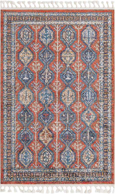 Rust Red 4' x 6' Aramis Rectangle Area Rug Polypropylene With Cotton Backing Easy Clean Living Room Bedroom Dining Office Carpet for Sale at Rug Engine