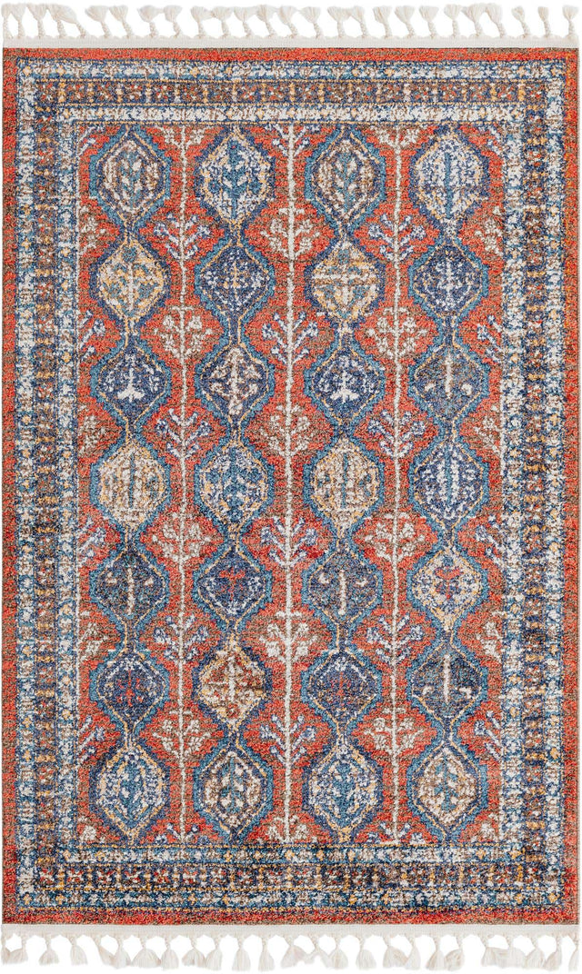 Rust Red 4' x 6' Aramis Rectangle Area Rug Polypropylene With Cotton Backing Easy Clean Living Room Bedroom Dining Office Carpet for Sale at Rug Engine