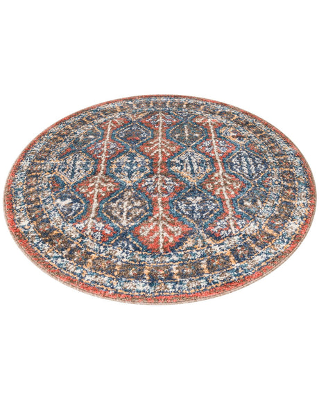 Rust Red 3' 3 x 3' 3 Aramis Round Area Rug Polypropylene With Cotton Backing Easy Clean Living Room Bedroom Dining Office Carpet for Sale at Rug Engine