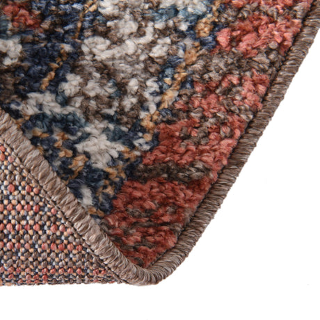 Rust Red 7' x 7' Aramis Round Area Rug Polypropylene With Cotton Backing Easy Clean Living Room Bedroom Dining Office Carpet for Sale at Rug Engine