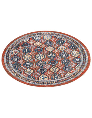 Rust Red 10' x 10' Aramis Round Area Rug Polypropylene With Cotton Backing Easy Clean Living Room Bedroom Dining Office Carpet for Sale at Rug Engine