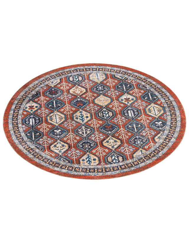 Rust Red 10' x 10' Aramis Round Area Rug Polypropylene With Cotton Backing Easy Clean Living Room Bedroom Dining Office Carpet for Sale at Rug Engine