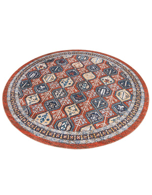 Rust Red 10' x 10' Aramis Round Area Rug Polypropylene With Cotton Backing Easy Clean Living Room Bedroom Dining Office Carpet for Sale at Rug Engine