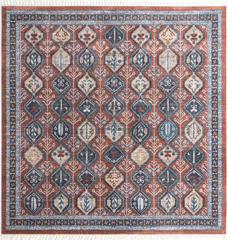 Rust Red 12' x 12' Aramis Square Area Rug Polypropylene With Cotton Backing Easy Clean Living Room Bedroom Dining Office Carpet for Sale at Rug Engine