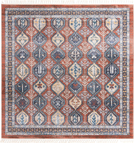 Rust Red 10' x 10' Aramis Square Area Rug Polypropylene With Cotton Backing Easy Clean Living Room Bedroom Dining Office Carpet for Sale at Rug Engine