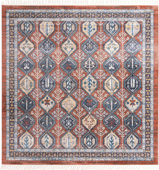 Rust Red 10' x 10' Aramis Square Area Rug Polypropylene With Cotton Backing Easy Clean Living Room Bedroom Dining Office Carpet for Sale at Rug Engine