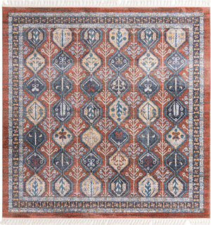 Rust Red 10' x 10' Aramis Square Area Rug Polypropylene With Cotton Backing Easy Clean Living Room Bedroom Dining Office Carpet for Sale at Rug Engine