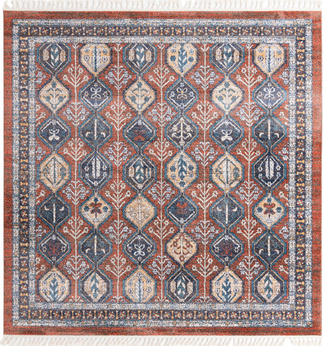 Rust Red 10' x 10' Aramis Square Area Rug Polypropylene With Cotton Backing Easy Clean Living Room Bedroom Dining Office Carpet for Sale at Rug Engine