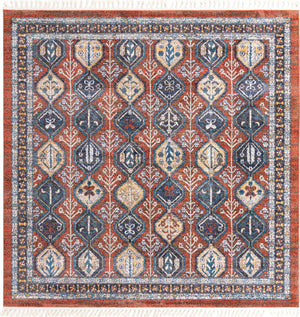 Rust Red 10' x 10' Aramis Square Area Rug Polypropylene With Cotton Backing Easy Clean Living Room Bedroom Dining Office Carpet for Sale at Rug Engine