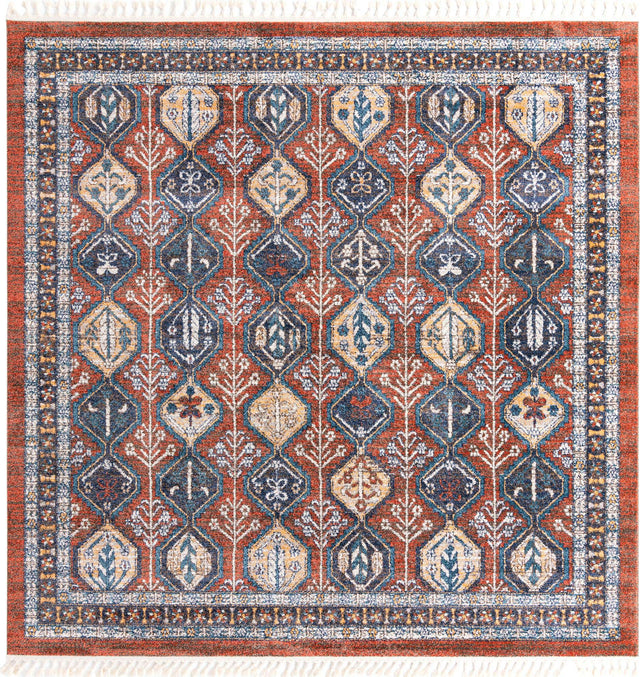 Rust Red 10' x 10' Aramis Square Area Rug Polypropylene With Cotton Backing Easy Clean Living Room Bedroom Dining Office Carpet for Sale at Rug Engine